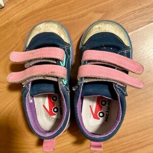 See Kai Run Blue and Pink Sneakers with Velcro Straps